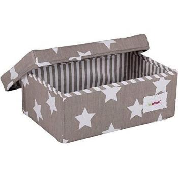 Minene Caja de Tela pequeña Estrellas Gris