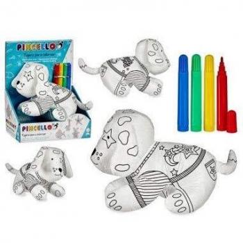 TU TENDENCIA ÚNICA Peluche para Pintar. Diviértete Pintándolo, Lávalo y vuelve a Dibujar. Incluye 4 Rotuladores Lavables
