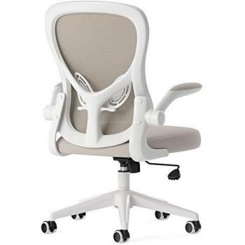 Hbada - Silla de escritorio ergonómica, silla de oficina con reposabrazos abatibles y soporte lumbar, altura ajustable