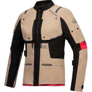 Ixon M-SKEID Chaqueta textil impermeable para mujer - Arena-Negro-Rojo