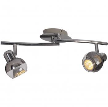 Luz de Techo y Pared LED Boccia Doble, 2xGU10, 560 lm, Calido, Acabado Cromado