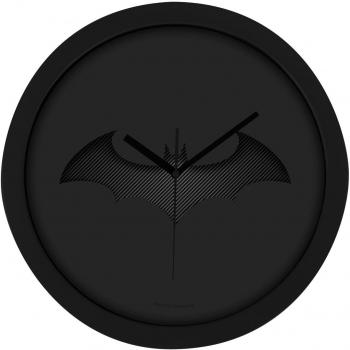 Batman Wanduhr – „Bat-Logo“ in Carbon-Optik – 0122044 Reloj de Pared, Negro, 28.0 x 28.0 x 4.5 cm