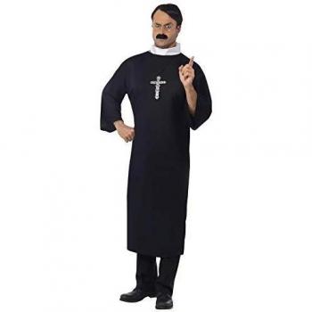 Disfraz de Cura Católico Negro para Hombre - Talla M