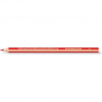 Staedtler Jumbo Noris 128 Lápiz Triangular de Color - Mina de 4mm - Resistencia a la Rotura - Diseño Ergonómico - Color Rojo