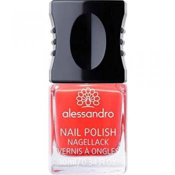 Laca de Uñas Alessandro 10 ml - Rojo Caliente & Marrón Suave, Color Rosa Emoción