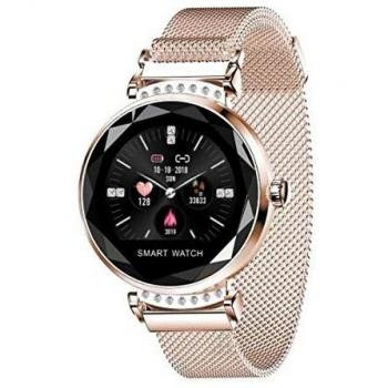 InnJoo Reloj Inteligente Lady Crystal Gold - Registro Distancia - Ritmo CARDIACO - MONITORIZACIÓN SUEÑO - Waterproof