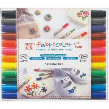 Zig Zig TC400012 Fabricolor Twin Tip Marker 12-Pkg