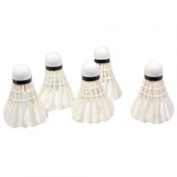 REGAIL 5Pcs Formacion Blanca Regenerativa Jefe Pato Pluma Volantes Badminton