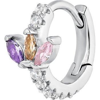 Ear Candy - Piercing aro Kusum de plata bañada en rodio