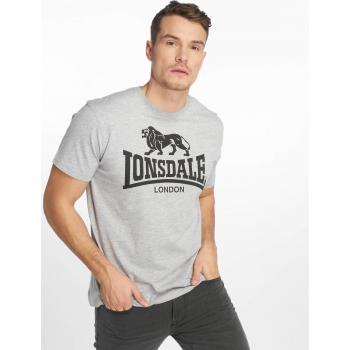 Camiseta Lonsdale de Manga Corta con Logo en Color Gris, Talla 3XL