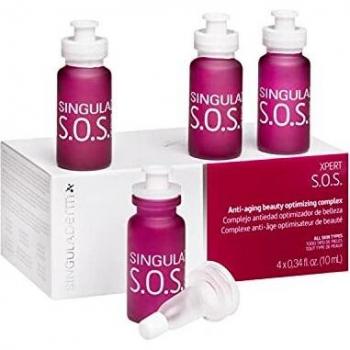 Singuladerm XPERT S.O.S - Pack de 4 Viales de Sérum Facial Rellenador de Arrugas - 10 ml cada Vial - Efecto Botox - Adecuado como Tratamiento Antiedad Inmediato