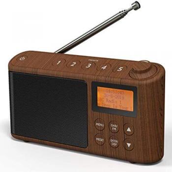 Radio Portatil Pequeña Dab/Dab+ y FM, Transistores Radio Digital Alimentado por Batería y Red Principal, Radio Digital Recargable con Carga USB hasta 15 Horas de Reproducción