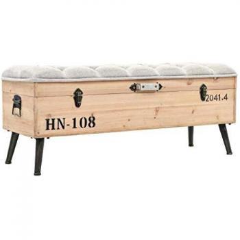 vidaXL Madera Maciza Banco Almacenamiento 120x40x50 cm Asiento Armario Hogar