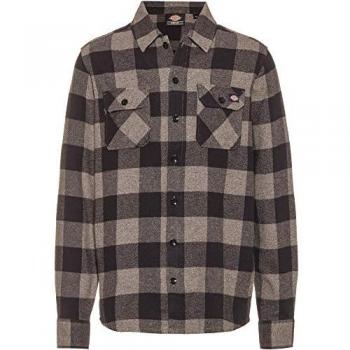 Dickies Camisa de Manga Larga New Sacramento para Hombre Regular Fit Gris XS