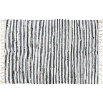 Alfombra de algodón Fíjalo 120 x 180 x 0,5 cm azul y blanco