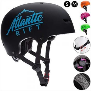 Casco infantil ajustable Atlantic Rift negro M para skate y bicicleta