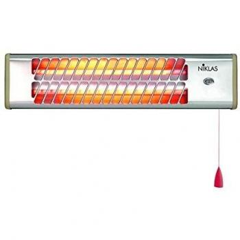 Estufa eléctrica de cuarzo mural Niklas 1200W con niveles ajustables 400-800-1200W