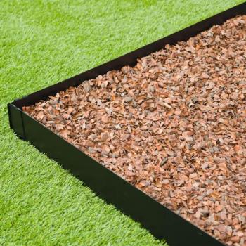 Borduras de jardín Nature, 3 uds, acero corten, 91,4x10,2 cm, cercado de jardín, colores gris, negro y marrón