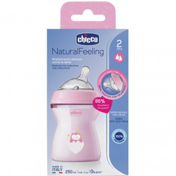 Chicco Natural Feeling Baby Bottle for Girls 2m+ 250 ml