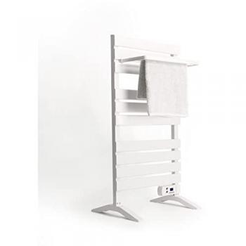 Toallero Eléctrico CREATE 500W con Patas y Estante - Calefactor y Secador de Toallas para Suelo o Pared, Temporizador y Pantalla LCD