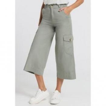 Pantalón Cargo verde Lois Jeans para mujer con cintura alta y tallaje en pulgadas