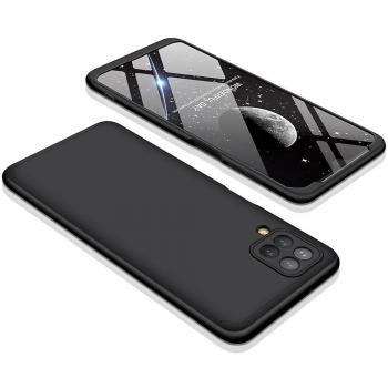 Hybrid PC + TPU + Metal Anti-Fall Case with Finger Ring Kickstand for Samsung Galaxy M02 / A02 - Blackish Green