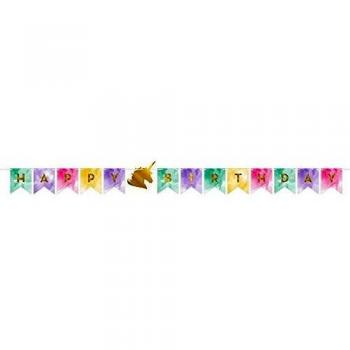 Unicorn Sparkle Shaped Banner With Twine Foil Stamp