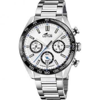 Reloj Lotus Chrono 18916/1 para Hombre con Esfera Plateada y Caja de Acero Inoxidable 316L