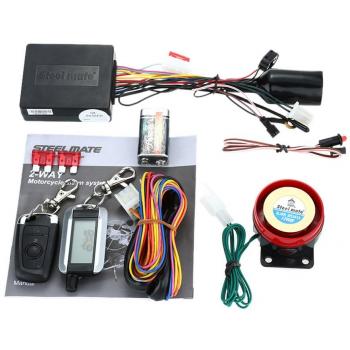Steelmate 986XO 2 Vías Sistema de Alarma Motocicleta Arranque del Motor a Distancia Resistente a Agua ECU con Transmisor LCD Seguridad para Motos