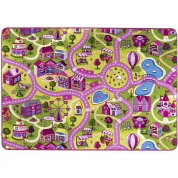 Alfombra de juegos, Calle Sugar Town, suave, poliamida, Pink, Rosa, 140x200 cm