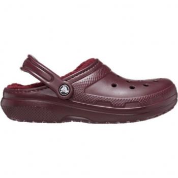 Zuecos Crocs Classic Lined Clog en color Dark Cherry
