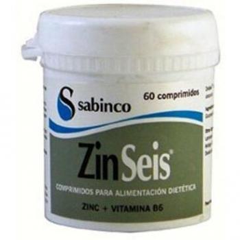 ZinSeis - Suplemento de Zinc y Vitamina B6 - 60 Comprimidos - Enzime Sabinco