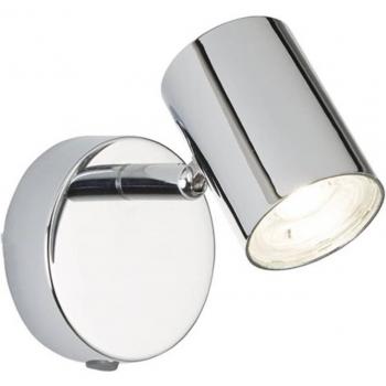 Aplique LED Rollo de Metal Cromado con Interruptor, 1 Bombilla, Dimensiones 8.5cm