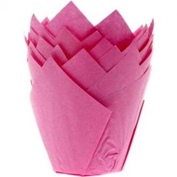 36 Caissettes à Muffin Tulipe Rose
