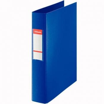 Carpeta Esselte PVC Oficio 4 anillas 40mm forrada azul con identificador