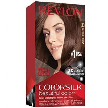 Tinta Permanente Revlon Colorsilk Color Hermoso 3D Marrón Suave Oscuro N.33