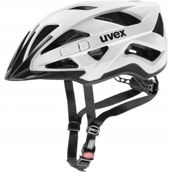 Uvex Active CC Casco Ciclismo, Unisex Adulto, Blanco/Negro Mate, 56-60