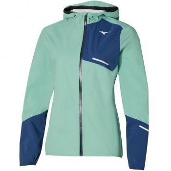 Chaqueta de trail Mizuno Waterproof 20K ER Jacket Mujer Verde Jad