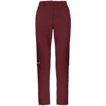 Pantalón largo de trekking Salewa Dolomia para mujer, color granate, talla M