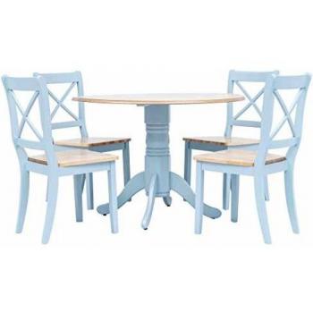 vidaXL Conjunto de Comedor 5 Piezas Madera Maciza Caucho Hogar Interior Toque de Estilo Elegante Moderno Duradera y Resistente Gris y Marrón