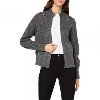 SELECTED FEMME Slfinga LS Knit Frill Cardigan B Chaqueta Punto, Gris
