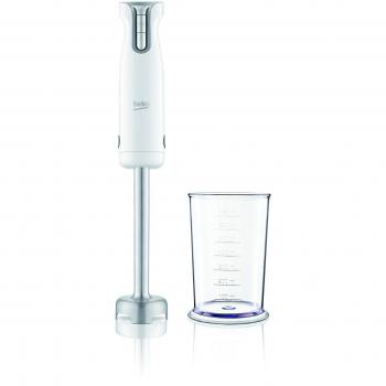 Beko hbs6700 W Batidora de inmersión, 700 W, 4 cuchillas, Barra extra larga 23 cm de acero inoxidable, Blanco