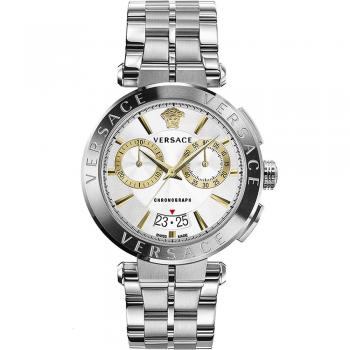Versace Chronograph Silver Men's Watch, Gray, Size: ONE SIZE