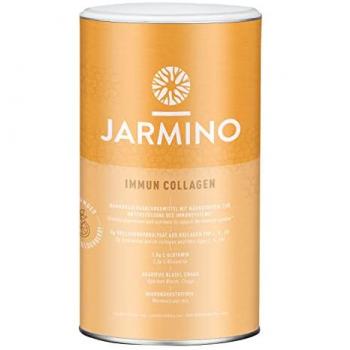 Colágeno Inmune en polvo 450 g con L-Glutamina, Vitamina C, D, Selenio, Zinc, Jengibre, Saúco y Hongos Vitales - Jarmino