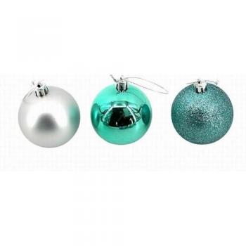 Set de 36 Bolas Navideñas Dylan de 6 cm con Texturas Variadas (Mate, Brillo, Metalizada) y Colores Diversos