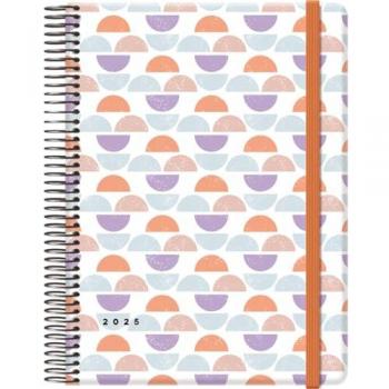 Agenda 2025 Día Página A5 (15x21 cm) Multicolor Dune con Tapa Dura, Goma y 4 Hojas de Pegatinas en Español