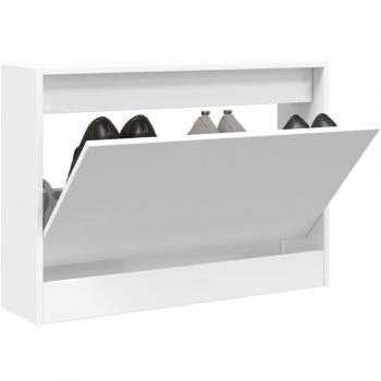 vidaXL Shoe Cabinet White 80x21x57 cm Engineered Wood