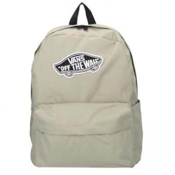 Mochila Vans Old Skool Classic 22L beige - Mochila de 22 litros, color beige, diseño clásico, compartimento principal con cierre, bolsillo frontal con cremallera, correas ajustables y acolchadas, logo de