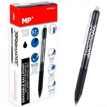 Bolígrafo borrable retráctil Click System 0.7mm negro