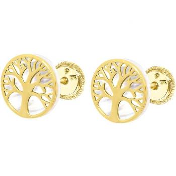 Pendientes Arbol Vida Time Road Hin00004 Oro Mujer